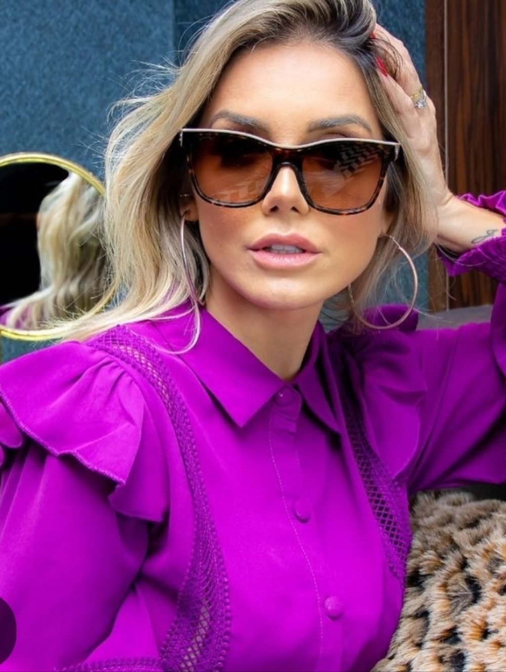 CHANEL Oversized Sunglasses with Rose Gold Mirrored Lenses 18K Gold Plated. 5379